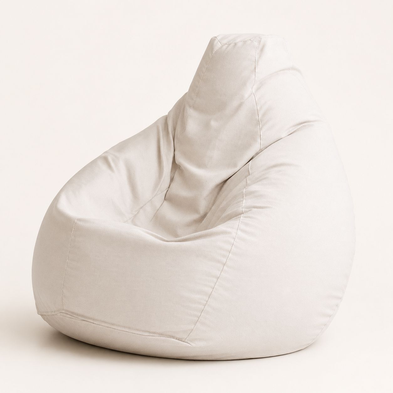 RHODES LARGE outdoor bean bag armchair in off-white PVC 2×1 fabric